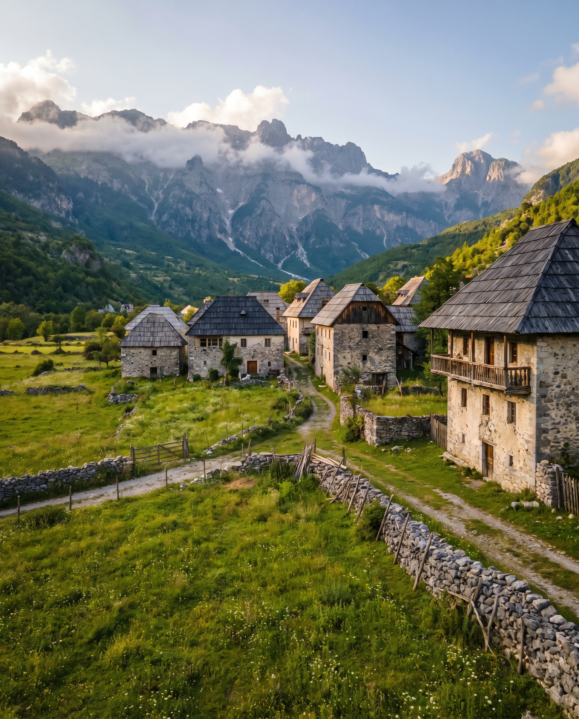 Theth stone houses.